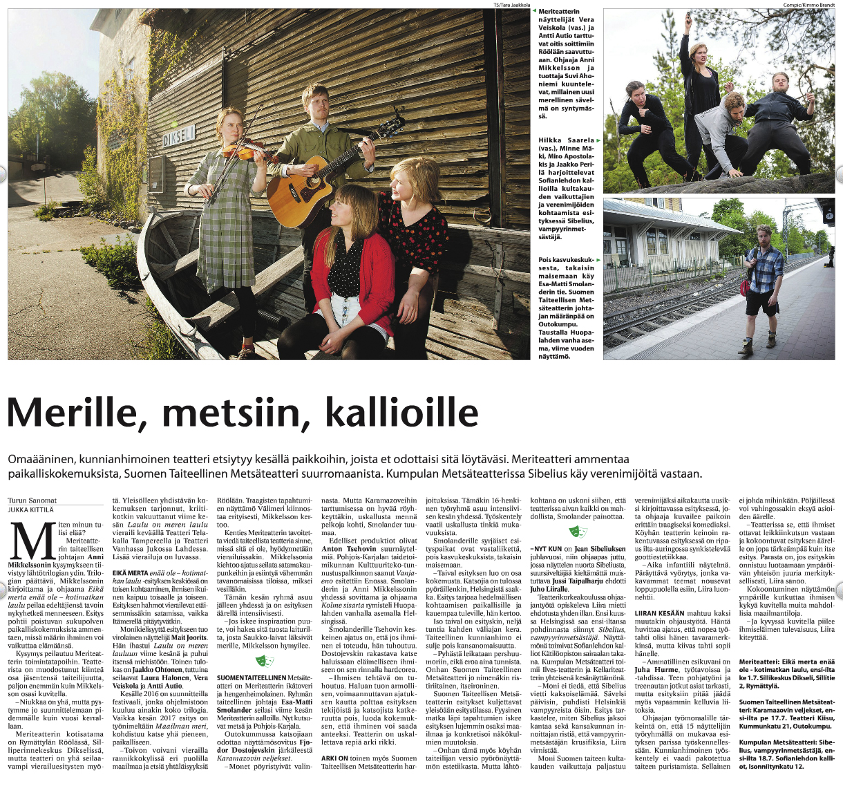 “Merille, metsiin, kalliolle” – Turun Sanomat 7.6.2015
