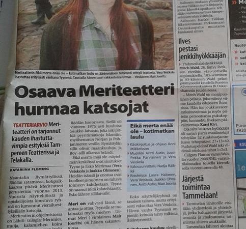 Tamperelaisen arvio “Eikä merta enää ole”:sta 1.5.2016